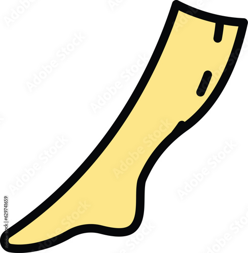 Leg liposuction icon outline vector. Fat body. Female beauty color flat