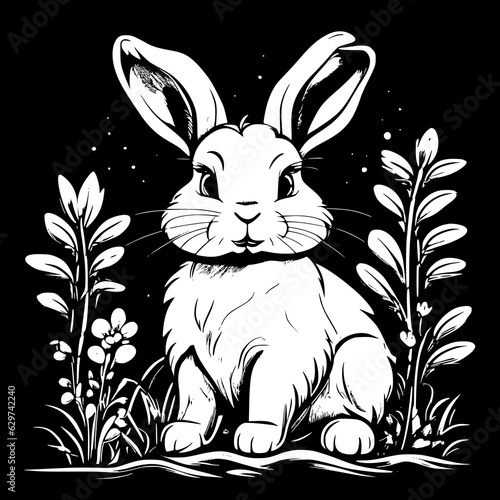 rabbit with a flower