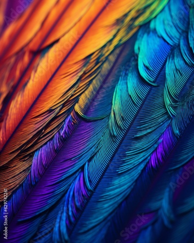 Iridescent colorful peacock feathers © Nata