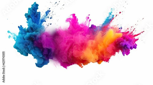 colorful ink splashes on white © Vitor