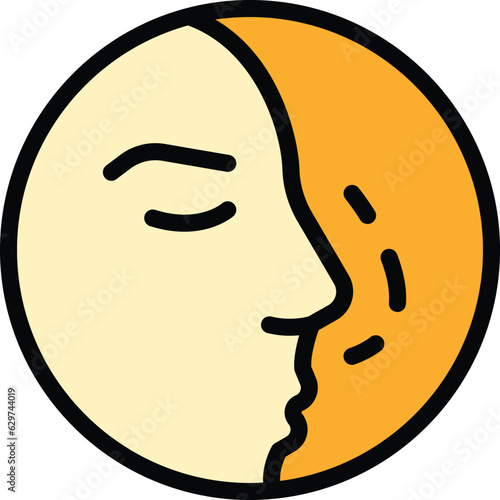 Face rhinoplasty icon outline vector. Nose surgery. Body operation color flat