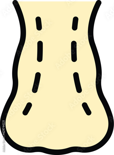 Body rhinoplasty icon outline vector. Woman anatomy. Face operation color flat