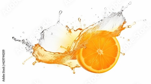 orange in water splash