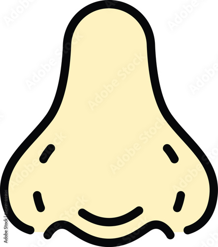 Rhinoplasty job icon outline vector. Nose surgery. Body anatomy color flat
