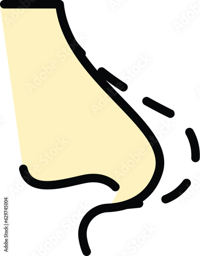 Nasal rhinoplasty icon outline vector. Face operation. Human side color flat