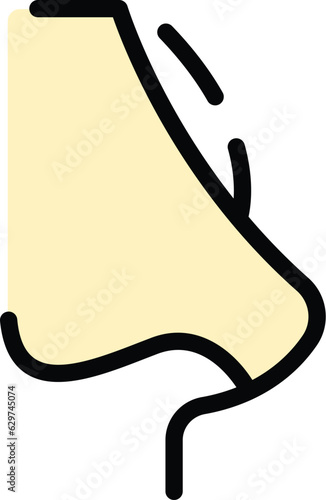 Emergency rhinoplasty icon outline vector. Body anatomy. Cosmetic medical color flat