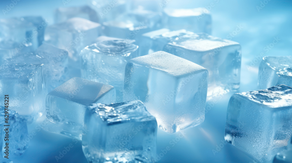 Close up a lot of blue ace cubes Close up a lot of blue ace cubes