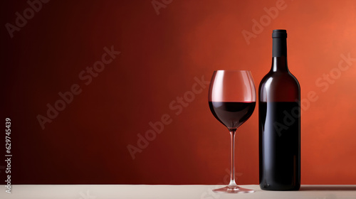 Red wine minimalistic studio photography. Pale brown, purple background.