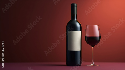 Red wine minimalistic studio photography.  Pale brown, purple background.