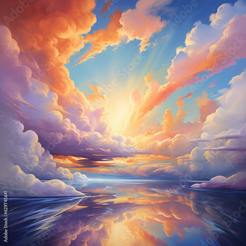 beautiful illustration of abstract clouded skies