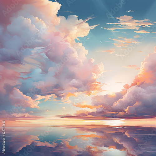 beautiful illustration of abstract clouded skies
