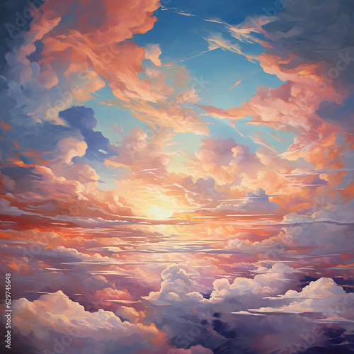 beautiful illustration of abstract clouded skies