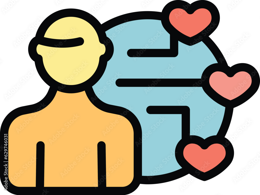 Earth care icon outline vector. Csr service. Trust public color flat Earth care icon outline vector. Csr service. Trust public color flat