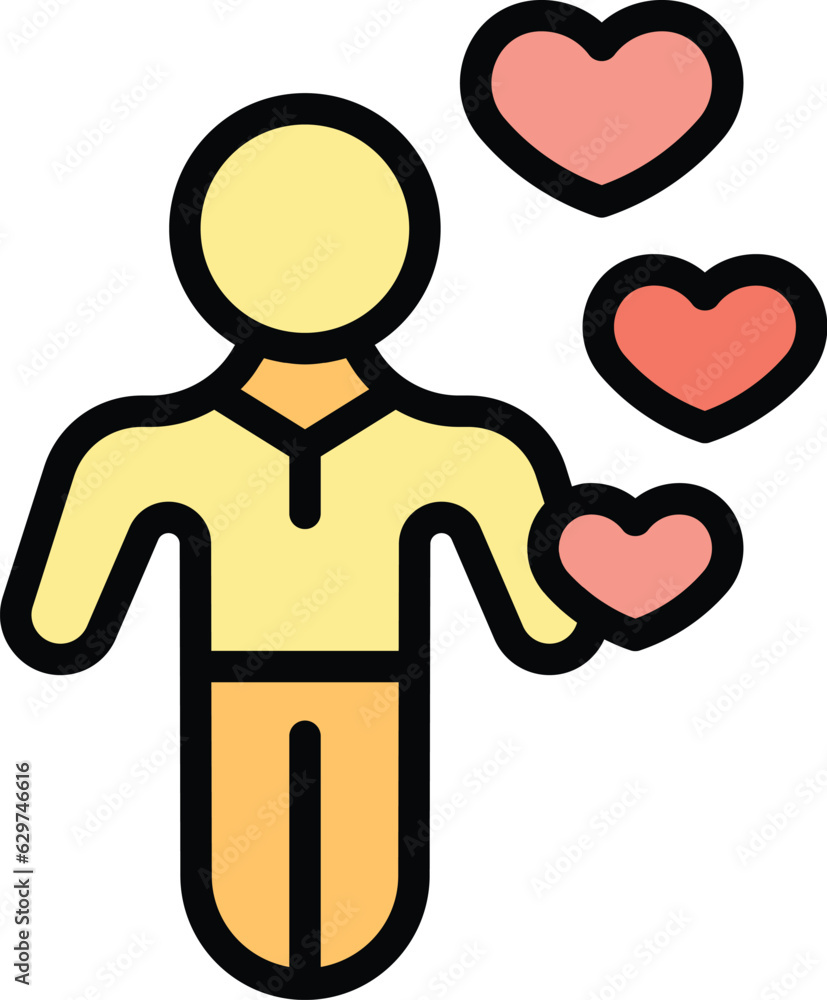 Kid social care icon outline vector. Trust service. Business trust color flat