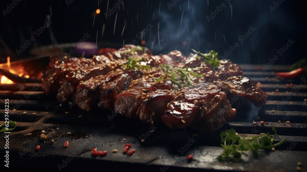 grilled meat on the barbecue grilled meat on the barbecue