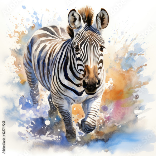 watercolor zebra