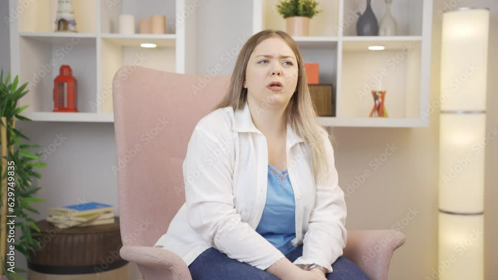 Young woman with family problems. Young woman with family problems.