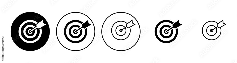 Target icon set. goal icon vector. target marketing icon vector Target icon set. goal icon vector. target marketing icon vector
