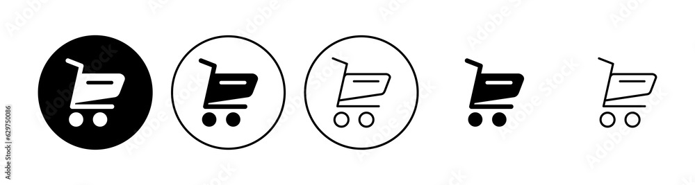 Shopping icon set. Shopping cart icon. Trolley icon vector Shopping icon set. Shopping cart icon. Trolley icon vector