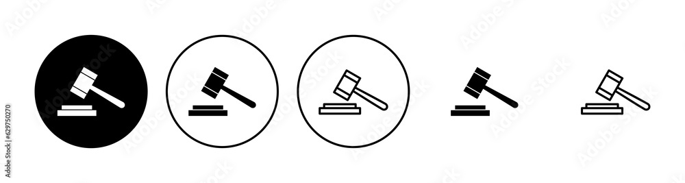 Gavel icon set. judge gavel icon vector. law icon vector. auction hammer Gavel icon set. judge gavel icon vector. law icon vector. auction hammer