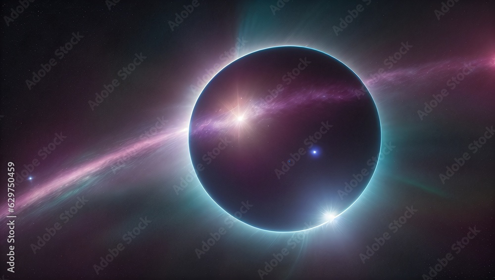 A Black Hole In The Sky With A Bright Blue Disk