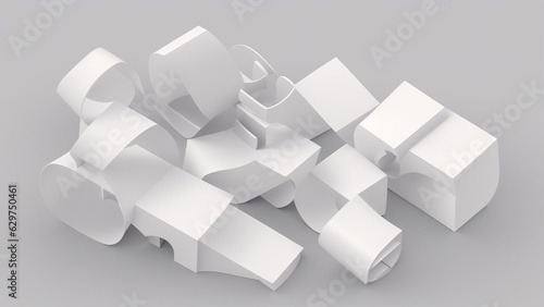 A Pile Of White Paper Pieces On A Gray Background