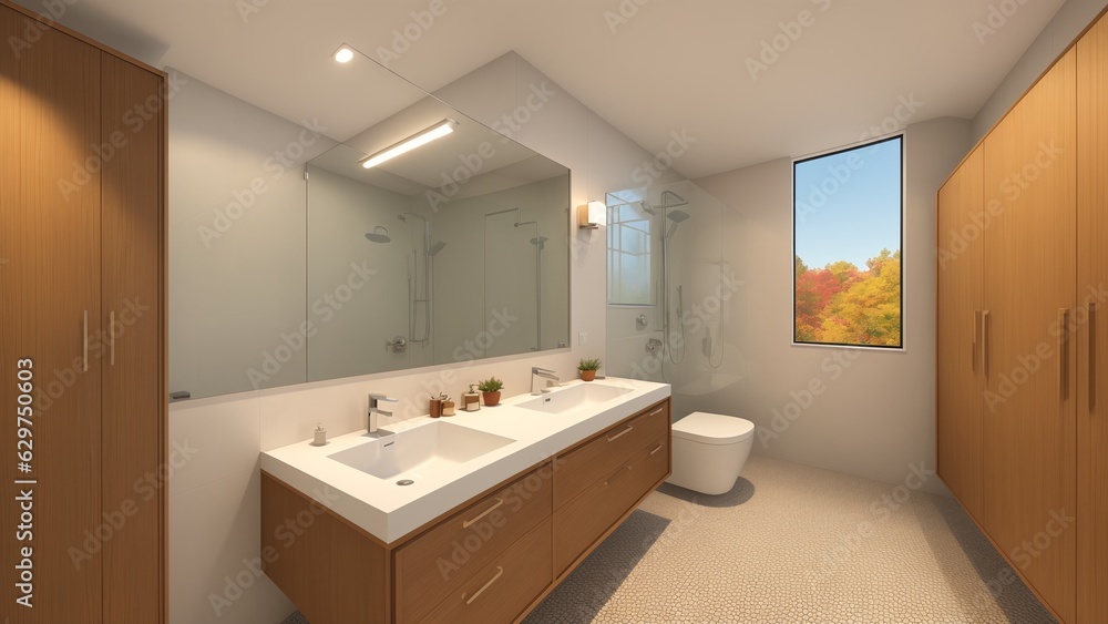 A Bathroom With A Sink And A Mirror A Bathroom With A Sink And A Mirror