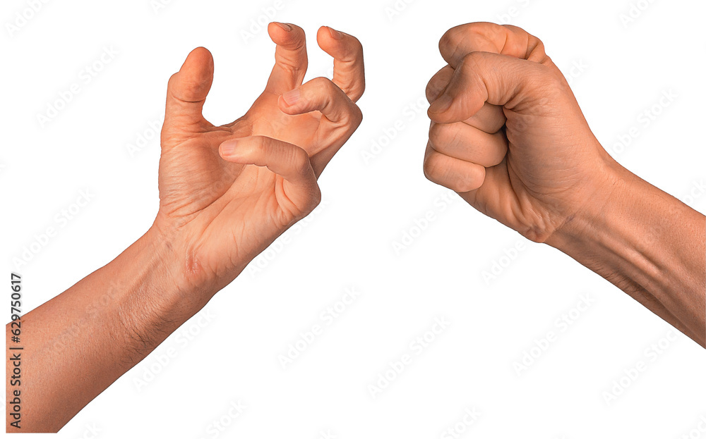 Isolated human hands showing anger Isolated human hands showing anger