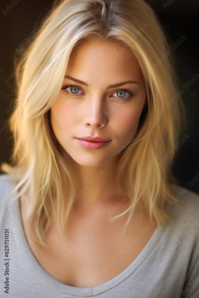 Portrait of a very attractive Swedish woman with blonde hair and blue eyes Portrait of a very attractive Swedish woman with blonde hair and blue eyes