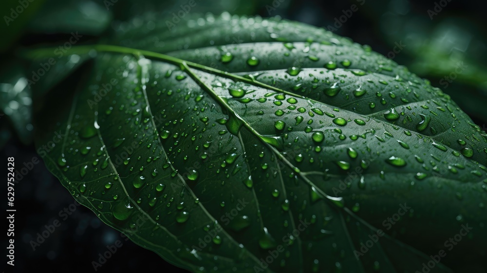 leaf with drops leaf with drops