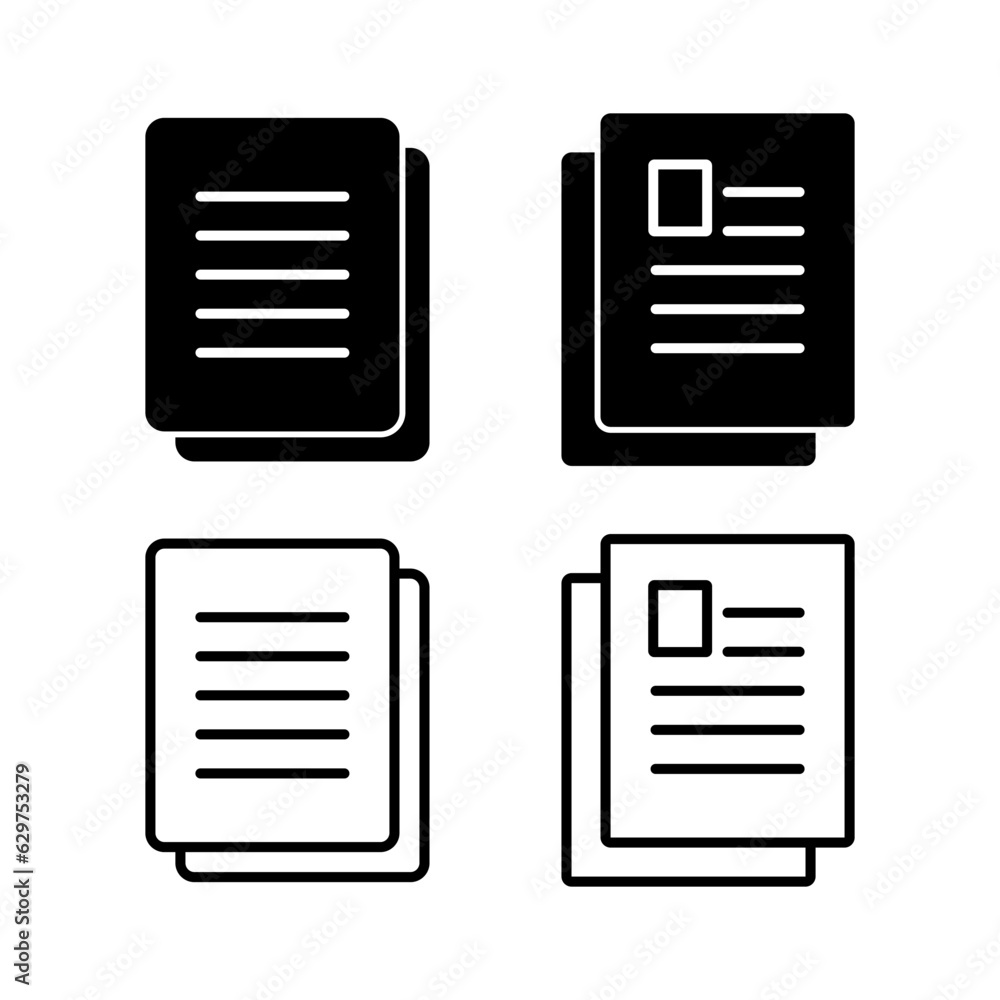 Document icon vector. Paper icon. File Icon Document icon vector. Paper icon. File Icon
