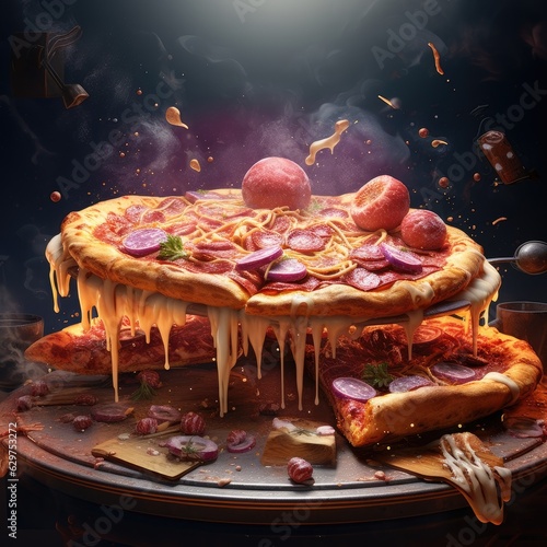 pizza ufo in the night