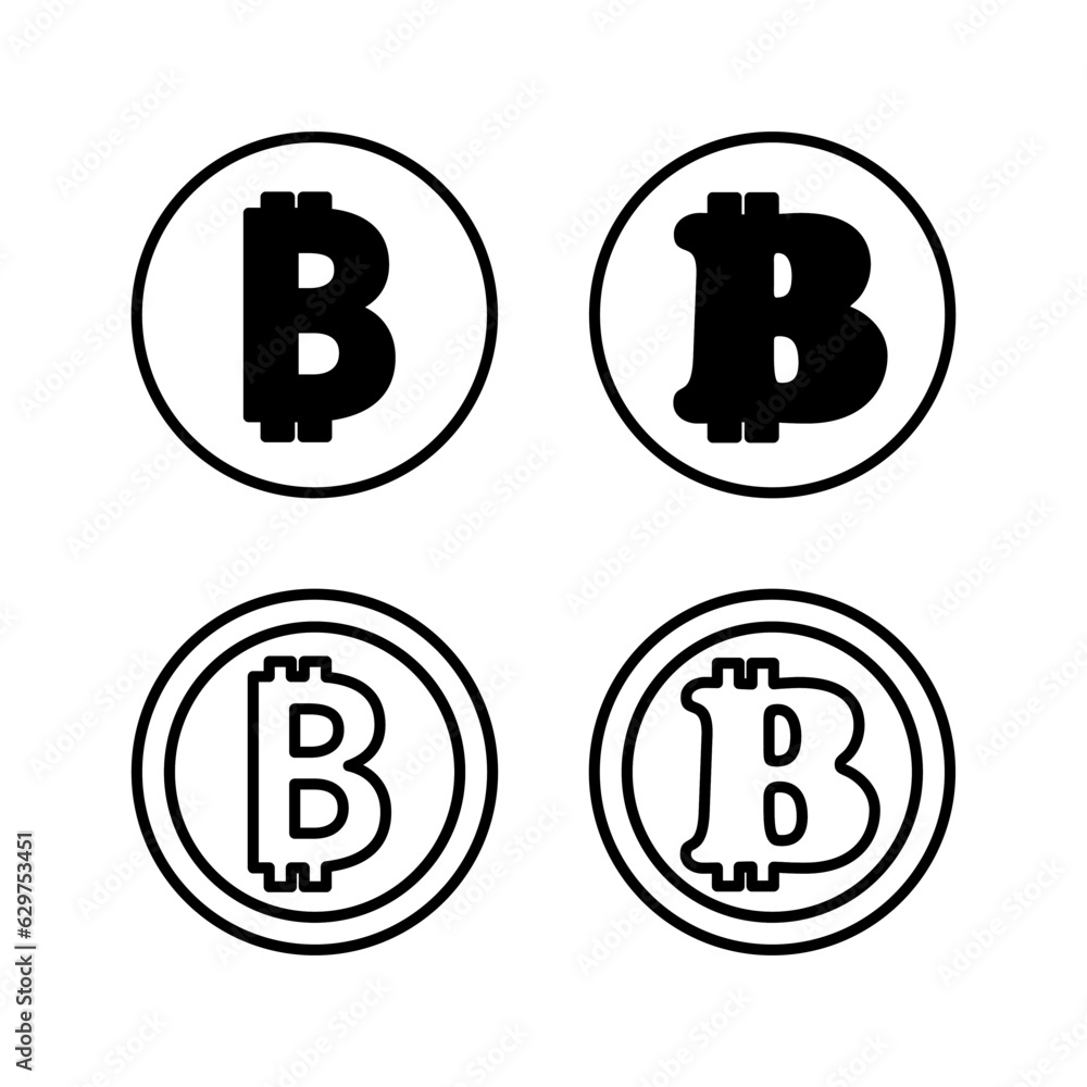 Obraz premium Bitcoin icon vector. payment symbol. Cryptocurrency logo.
