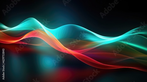Abstract Neon colorful wavy background