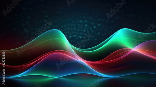 Abstract Neon colorful wavy background