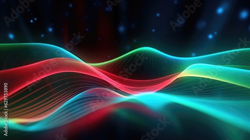 Abstract Neon colorful wavy background