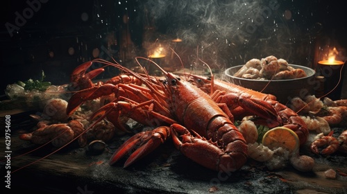 Seafood crayfish and lobster