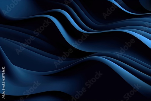 Shadowy Cobalt Ripples: Abstract Paper Waves in Deep Blue (Generative AI)