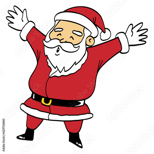 Santa Claus Happy Fun Cartoon Mascot Character Design Drawing Vector
