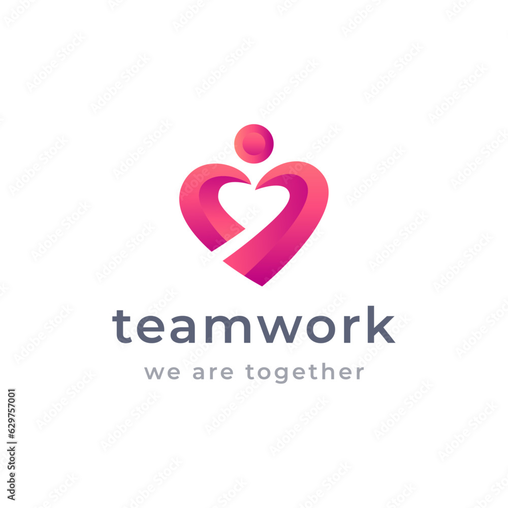Minimal together love unity diversity logo
