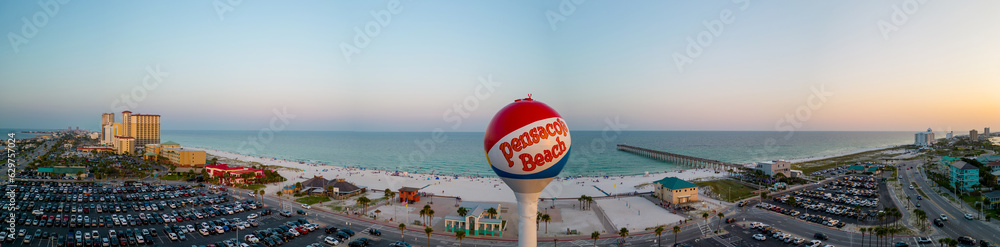 Fototapeta premium Aerial panorama Pensacola Beach Florida circa 2023