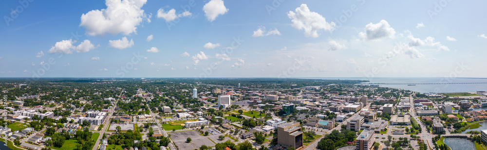 Fototapeta premium Aerial panorama Downtown Pensacola FL USA