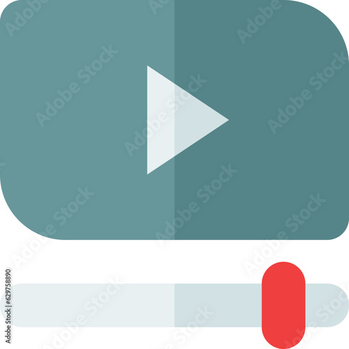 video media player icon in square shape and rounded style for user interface design and multimedia