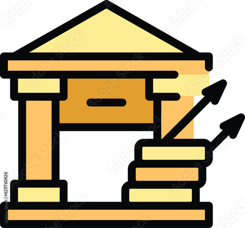 Bank send money icon outline vector. Mobile payment. App credit color flat