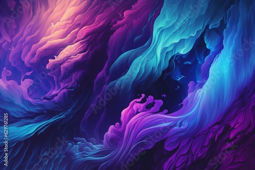 Colorful abstract background with shades of blue and purple. Generative AI