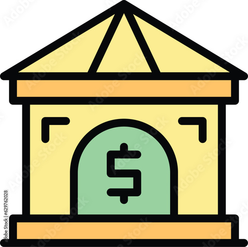 Bank online app icon outline vector. Mobile wallet. Send transfer color flat