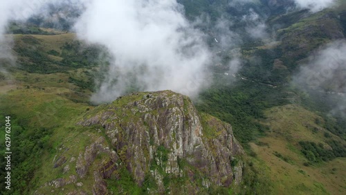 Aerial view Songimvelo Nature Reserve in South Africa with green mountains