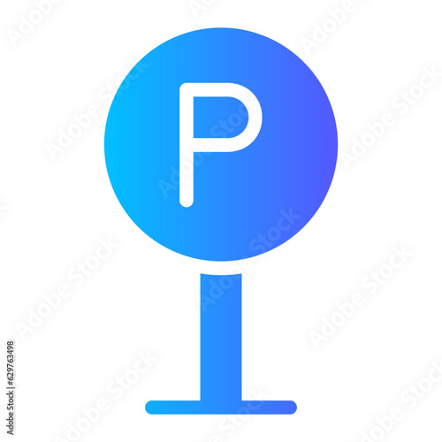 parking sign gradient icon