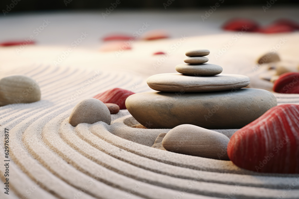Japanese Zen Garden Abstract Background