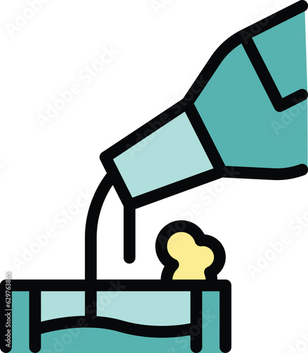 Beer bottle open icon outline vector. Brewery factory. Factory tank color flat